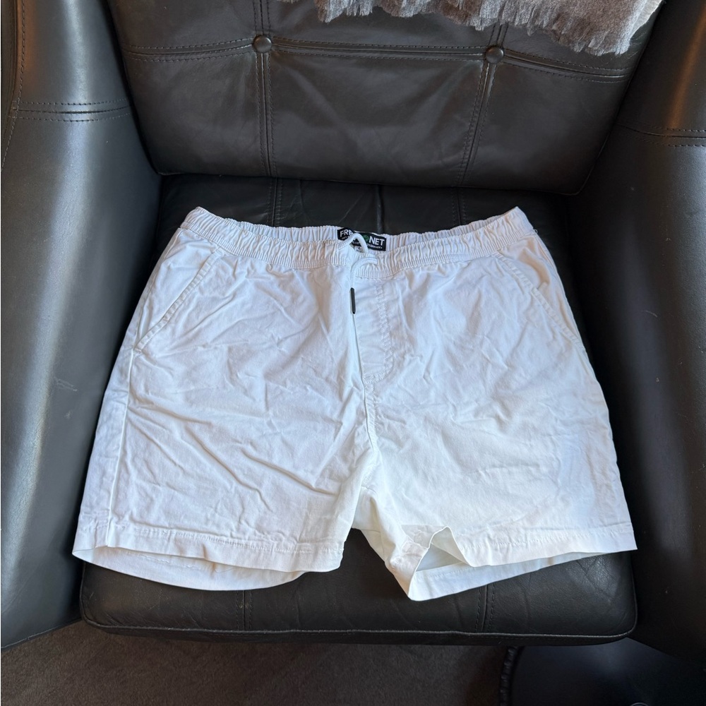 Free Planet White Elastic Waist Shorts with Drawstring